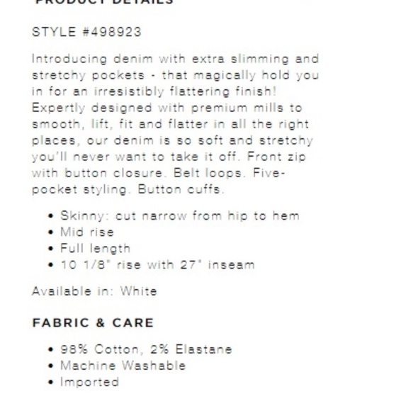 NWT White “Slim Pocket” Button Cuff Skinny Jeans  { Loft } - Picture 14 of 14